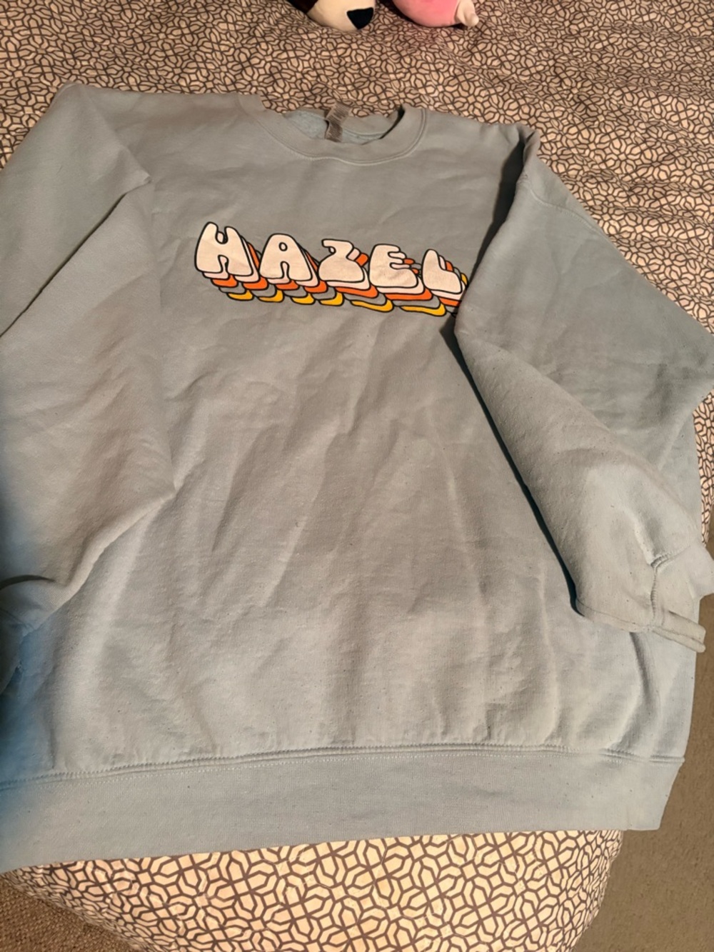 Haze Light Blue Graphic Crewneck Sweatshirt